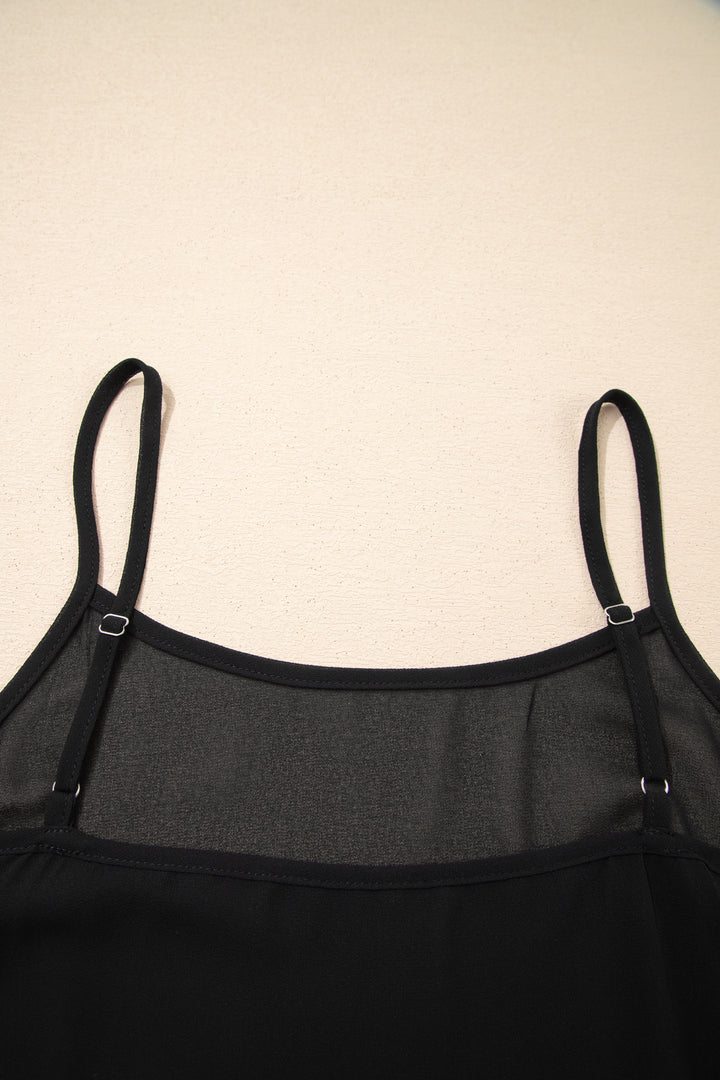 Black Printed Sleeveless Maxi Dress