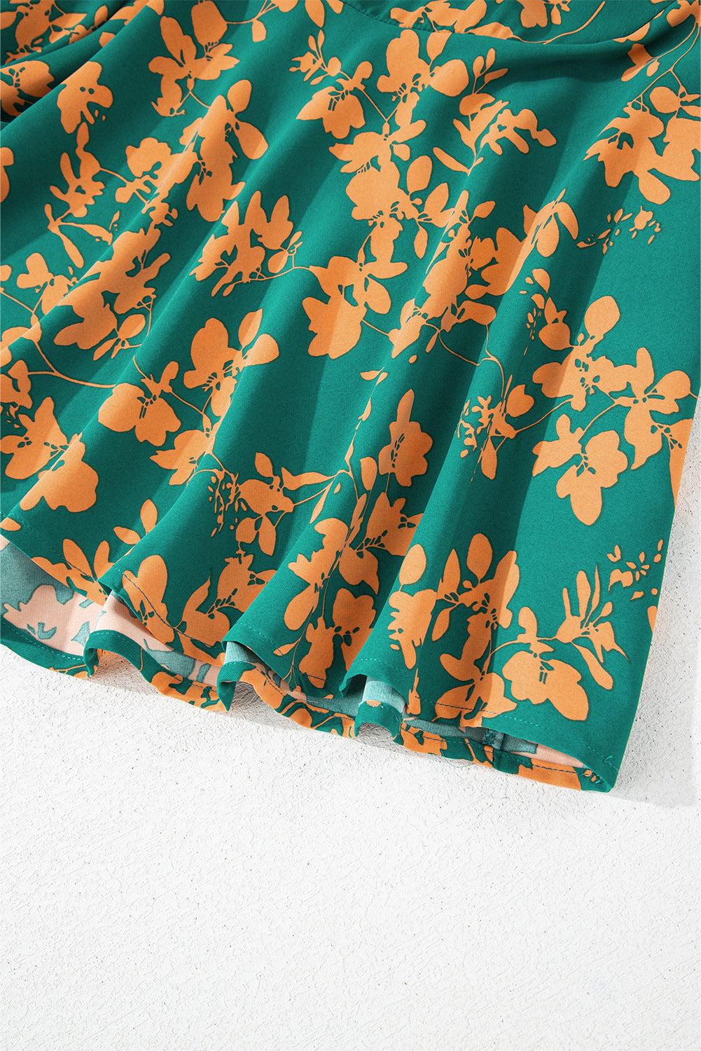 Green Floral Print Drawstring Tunic Flowy Short Dress Fashion By Maya Green Floral Print Drawstring Tunic Flowy Short Dress Fashion By Maya