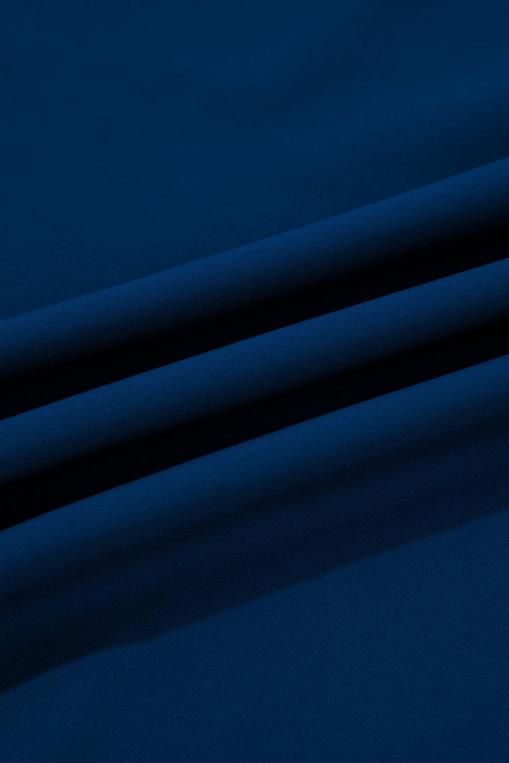 Sail Blue Solid Color Crossed Straps One Piece Swim Dress