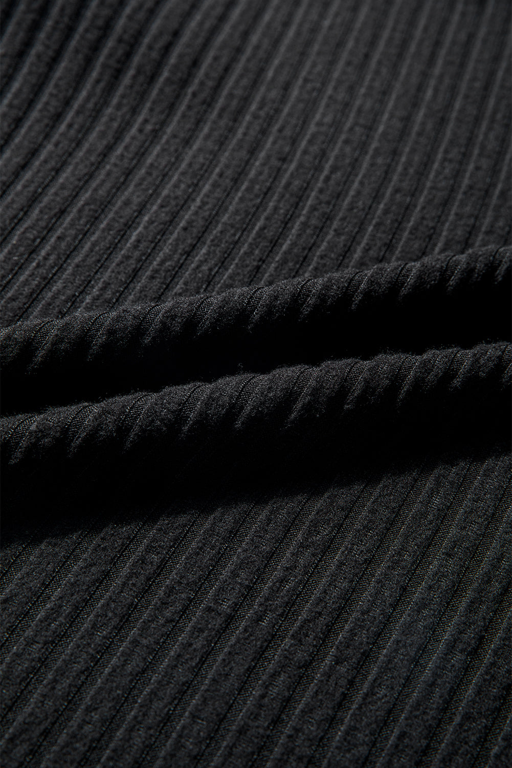 Jet Stream Ribbed Texture Round Neck Long Sleeve Rounded Hem Knit Top