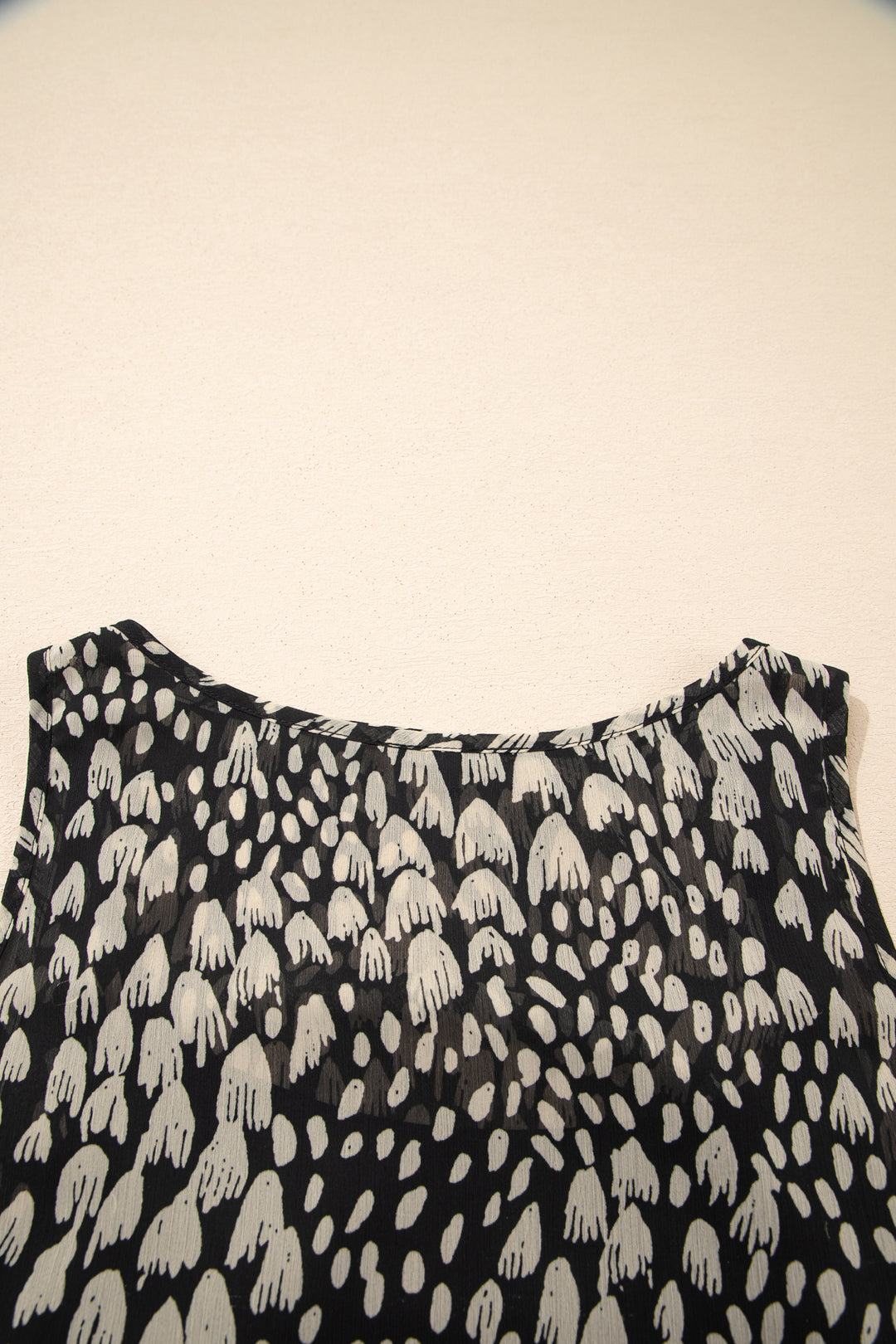 Black Printed Sleeveless Maxi Dress