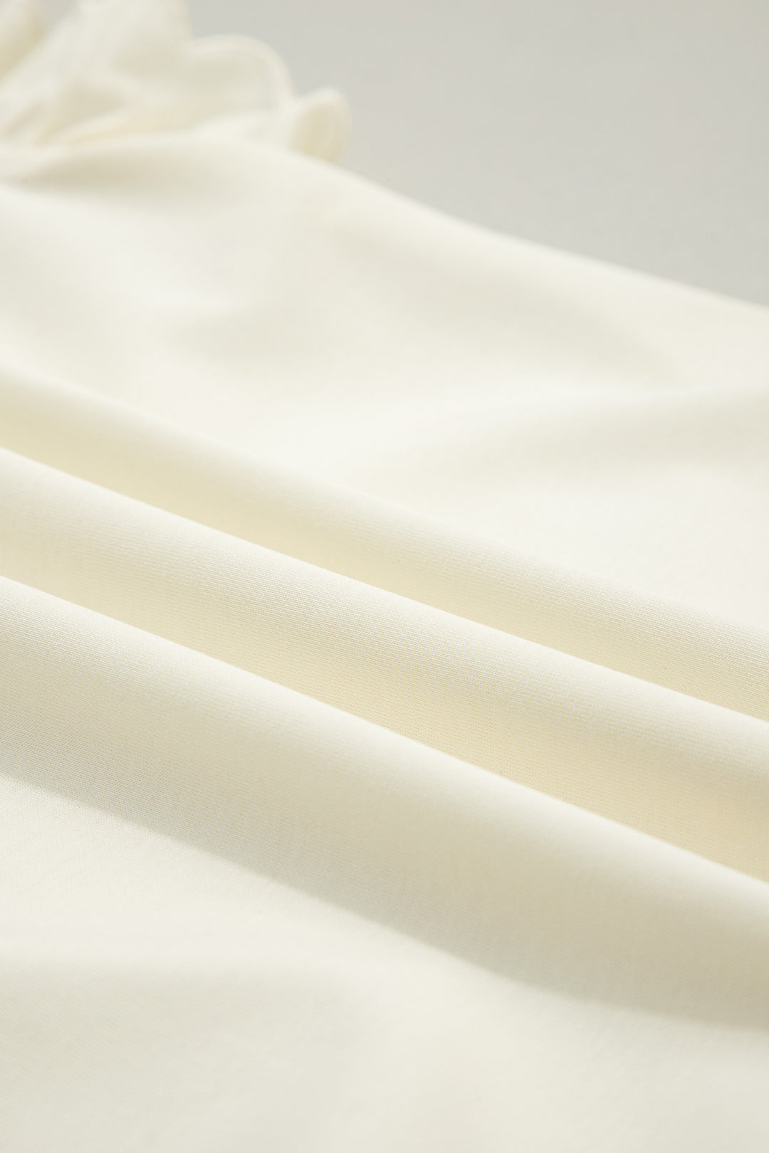 Beige Zipped up Collared Ruffled Short Sleeve Blouse