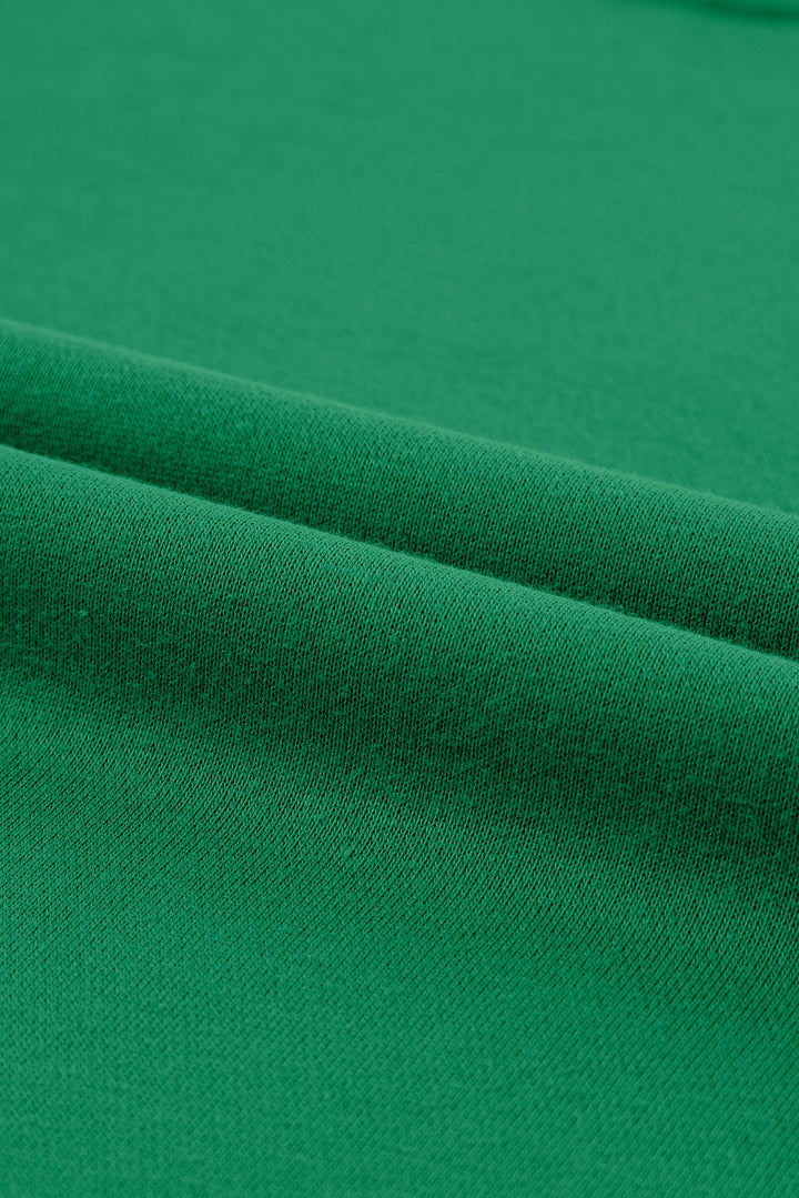 Green Solid Round Neck Raglan Sleeve Sweatshirt