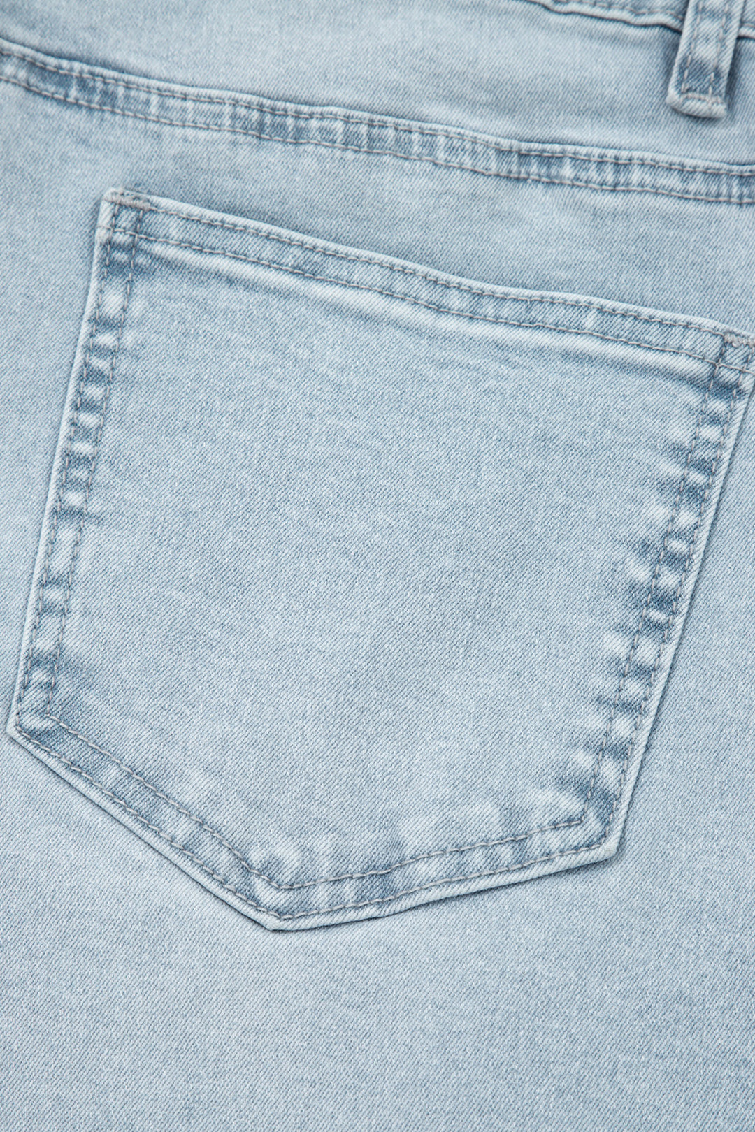 Beau Blue Frayed Cropped Straight Jeans