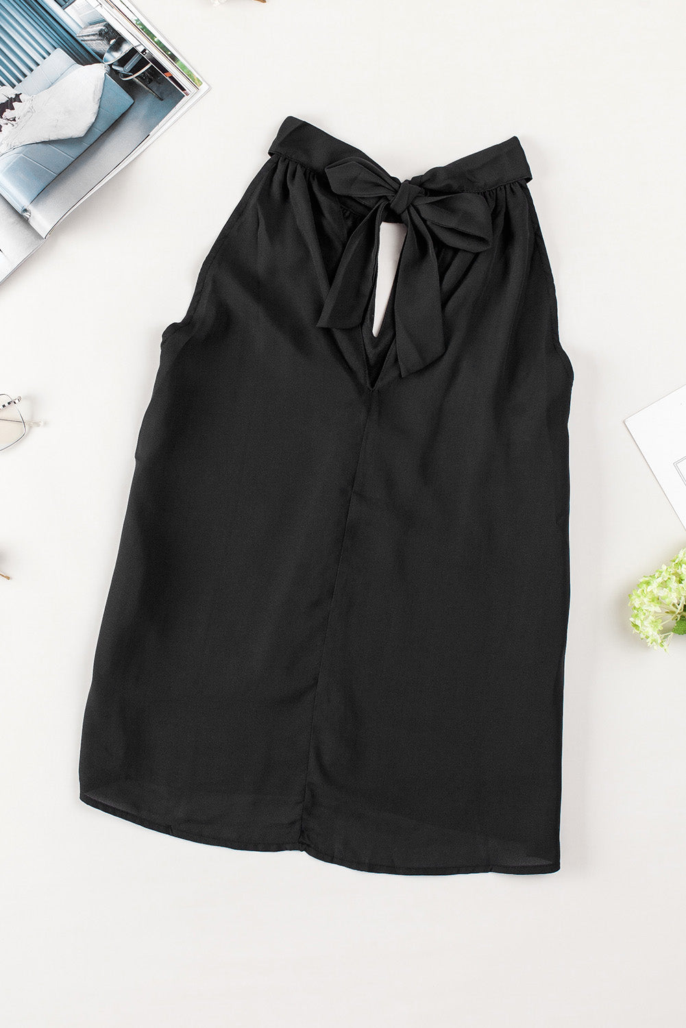 Black Keyhole Halter Neck Tank