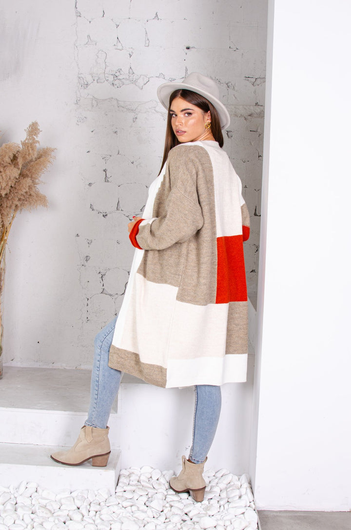 Multicolour Longline Knitted Cardigan