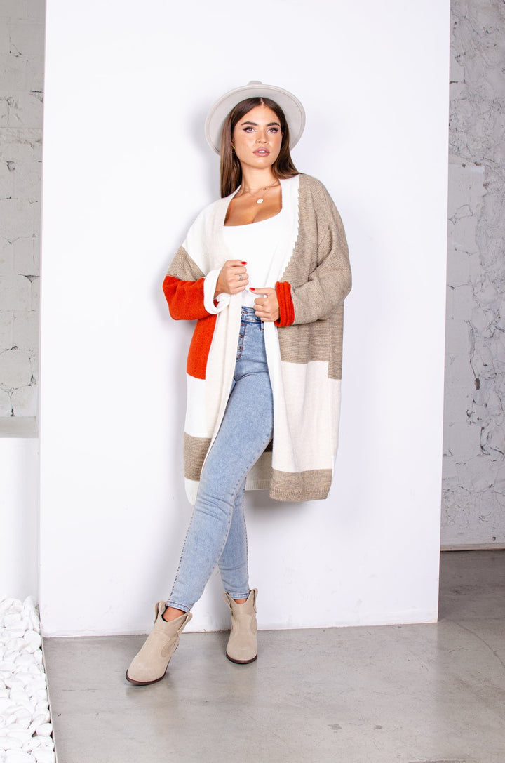 Multicolour Longline Knitted Cardigan