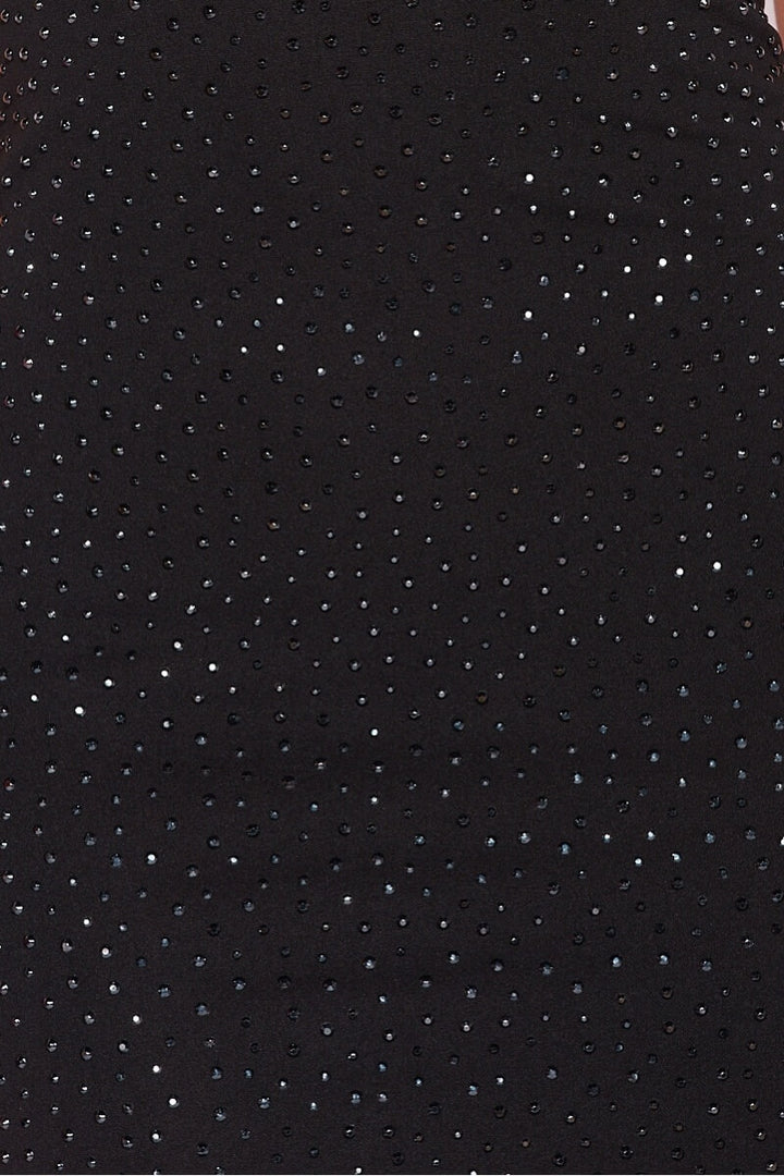 Black Diamante Strappy V Neck Mini Dress