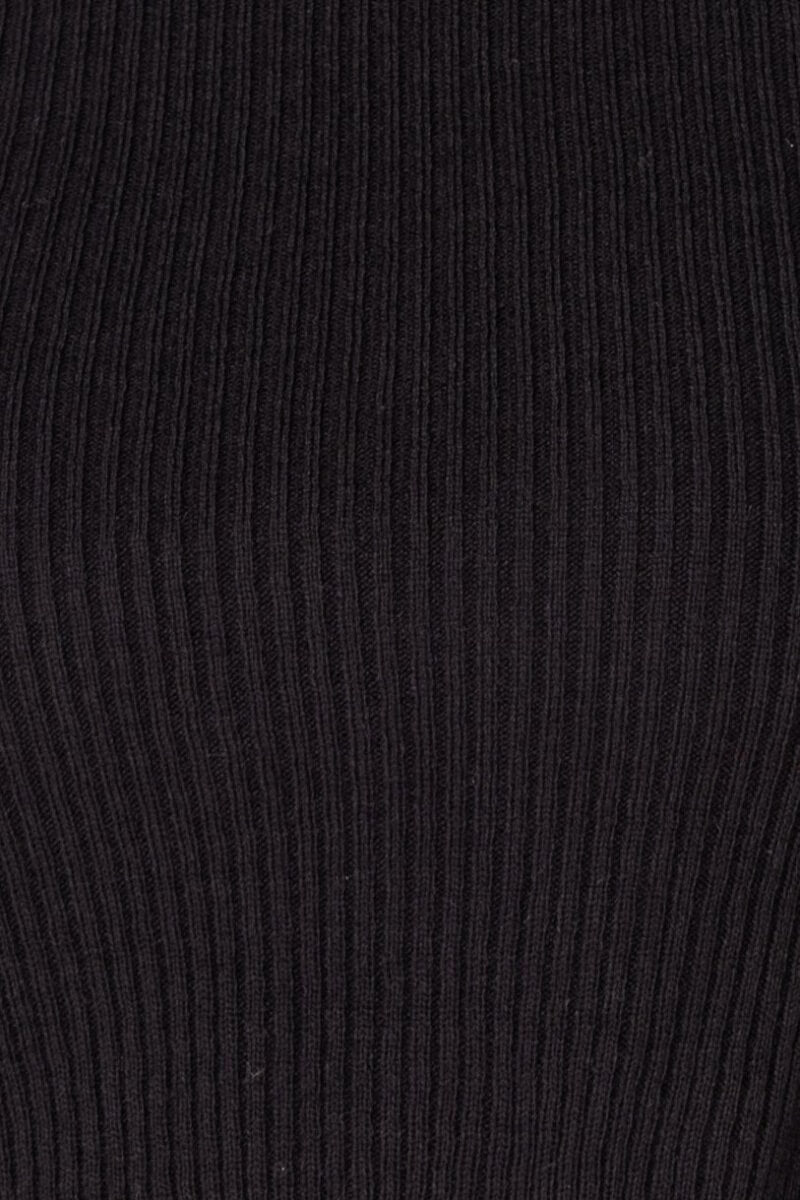 Black Rib Knit Roll Neck & Legging Lounge Set