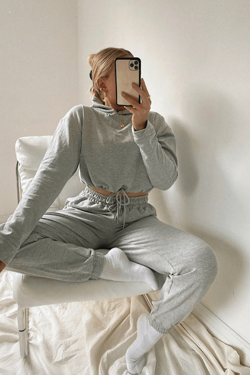 Matching joggers and crop hoodies sales