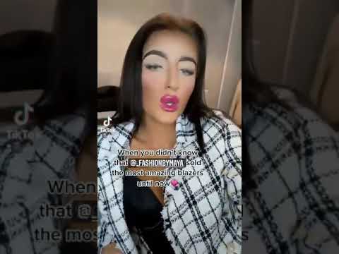 White Checked Dome Button Frayed Edge Blazer