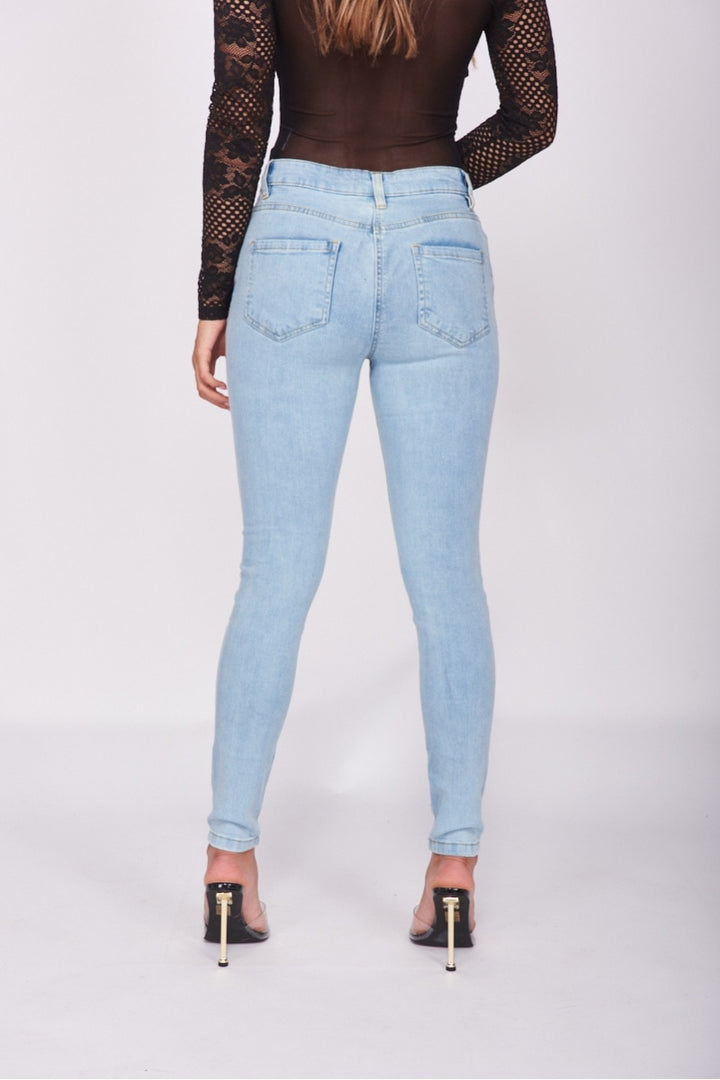 Light Blue Distressed Skinny Jeans
