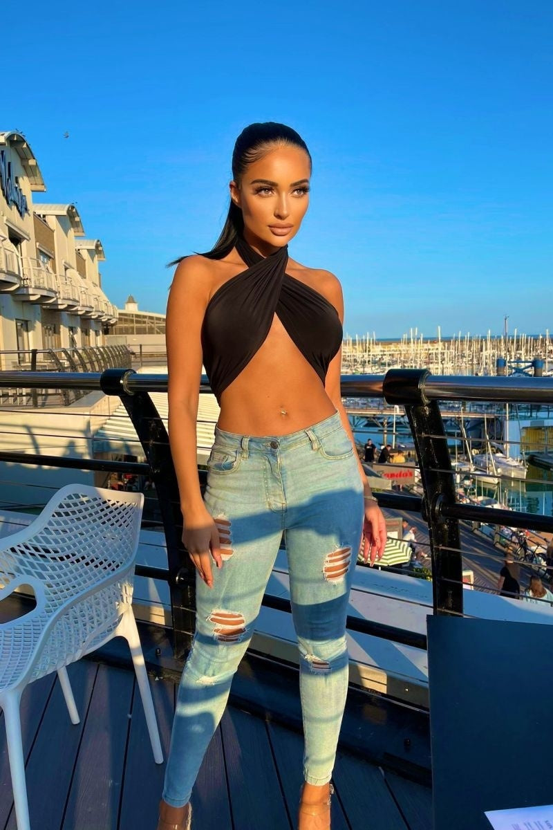 Light Blue Distressed Skinny Jeans