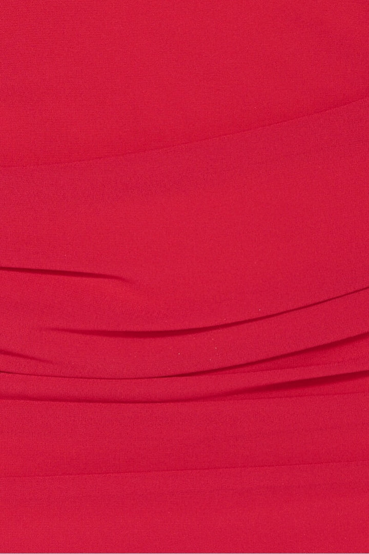 Wine Sheer Puff Sleeve Ruched Side Wrapover Mini Dress